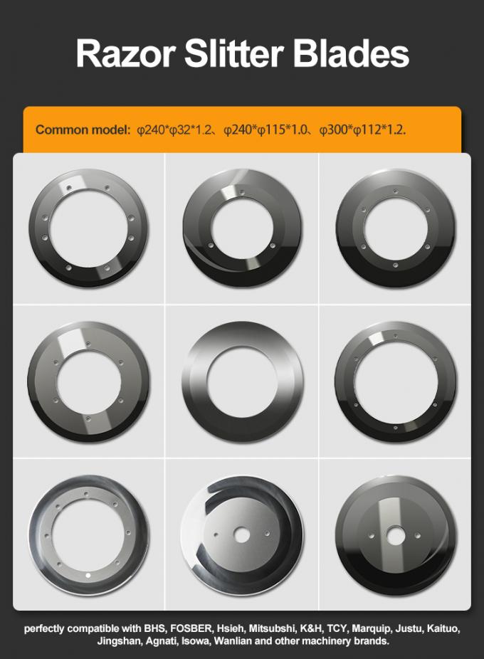 Linea di taglio Lama di carta ondulata per il taglio del cartone Rasoio circolare Coltello da taglio per macchine di taglio di rotoli di carta Lame 0